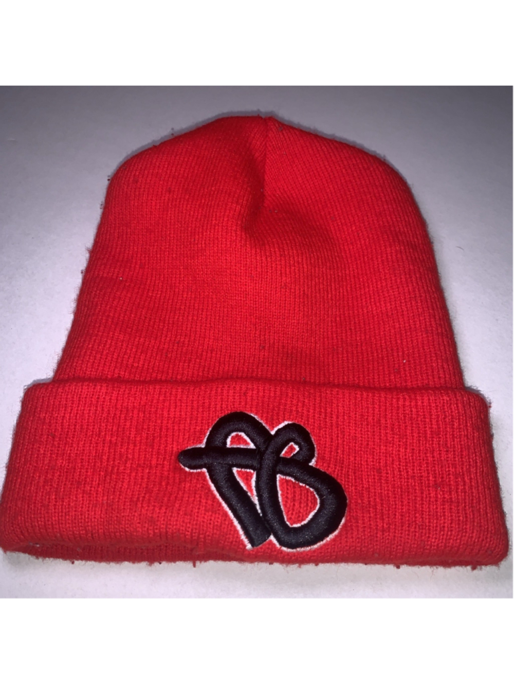 Vintage Fubu Beanie Red With Black Embroidered Logo Tag-less Winter Fall Spring